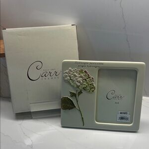 Carr Botanical Garden Hydrangea Ceramic Frame 8"x7" Fits 4"x6" Photo Vintage Box